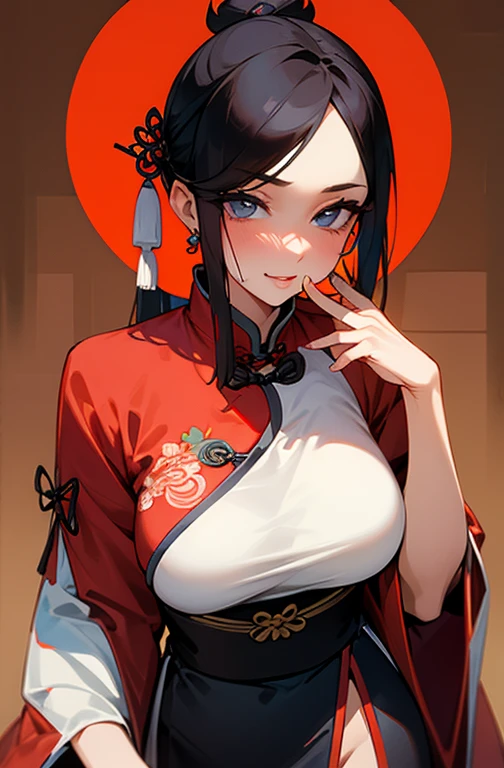 Cool women、sexy、A gaze that invites men、Kissing Face、sexy、Chinese clothing、Slit Skirt