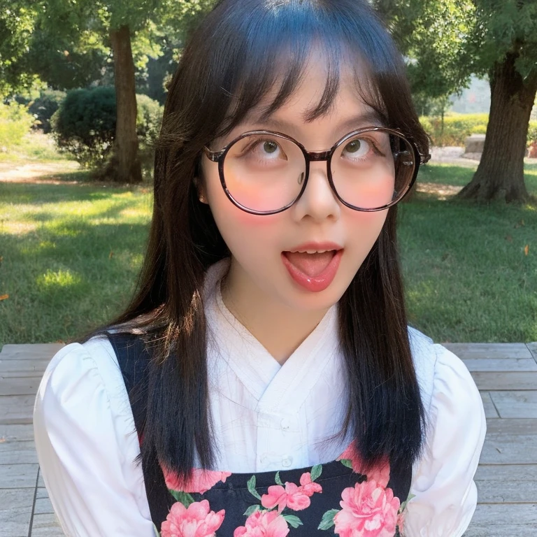Chinese dress, asian girl, cute, glasses, realistis