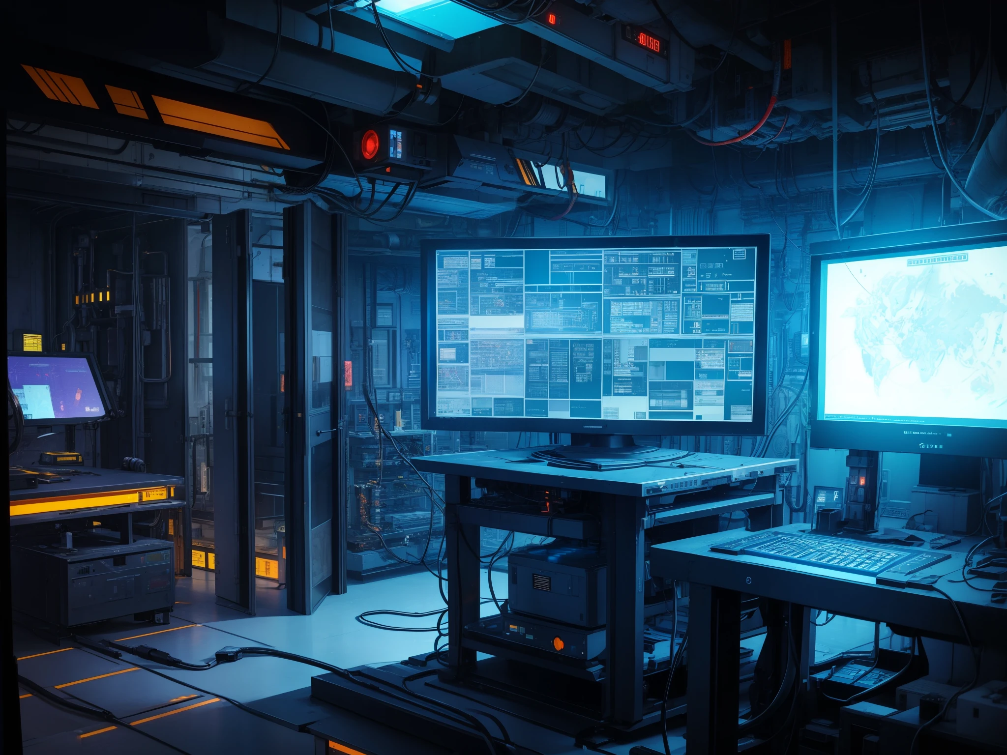 In a cyberpunk laboratory with the smell of rusty metal、There was a huge gun placed there that was taller than me.。The barrel of the gun、Thick and long enough to overwhelm the viewer、It emitted a cold light。On the desk、Huge bullets like miniature missiles lined up、You can see that each one is carefully crafted.。
In a corner of the room、A mechanized cyborg was working.。Cyborg's movements are mechanical and precise、There's a cold light in his eyes、It was as if he had no emotions.。One of the cyborg's arms is a catapult-like mechanism.、It was equipped with a device to release powerful energy.。sometimes、Sparks fly from his arms、Crackling on the metal floor。
In the center of this laboratory、A huge operation desk is installed、Countless monitors surrounded me.。The monitor shows complex blueprints and、A graph showing the flow of energy is displayed.、The engineers are analyzing the data with serious expressions on their faces.。The walls are covered with spider webs of high voltage cables.、A pale light flashed whenever energy ran over it.。
The whole laboratory、It exudes an otherworldly atmosphere, filled with unknown technology.、Cyborgs moving around in it、This place is not just a laboratory.、It was implied that this was a secret base for preparing for future wars.。The sound of machinery coming from nowhere、The sparks are constantly twinkling、This strange space gave off a sense of tension and excitement.。
