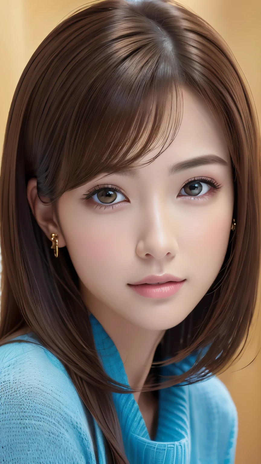 (Representative works:1.3)、(8k、Realistic、RAW Photos、Best image quality:1.4)、(30 year old mature woman)、Small face、Beautiful Face、(Realistic Face)、No makeup、Natural Makeup、light makeup、 (Dark brown hair)、Beautiful hairstyle、Realistic eyes、Beautiful details、 (Realisticな肌)、Beautiful Skin、 (sweater)、 Confused、 charm、超High resolution、Ultra-realistic、 High resolution、Golden Ratio