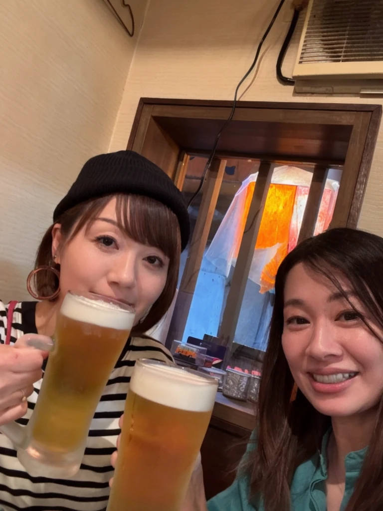 two women are holding up two glasses of Beer in a restaurant, drinking Beer , holding a Beer !!, cheers, Happy!!!, Beer , Beasts, drinking a Beer , 🚿🗝📝, with a drink, people drinking Beer , 🔞🤡, at night!!, At the pub, holding Beer , 8k!!