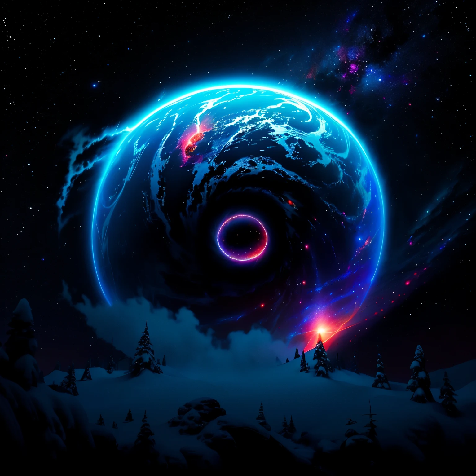 The giant's head is in the middle of the picture,The man has a straight face,eye closeds,Wrapped in stars,In front of a spiral vortex with a galaxy as the background,Magic nebula in the sky,cloud vortex,Splash ink style,A brilliant magical time portal,32K high level of detail,Hyper-detailing,Ultra-clear,hyper realisitc,ultra intricate,Photorealistic style