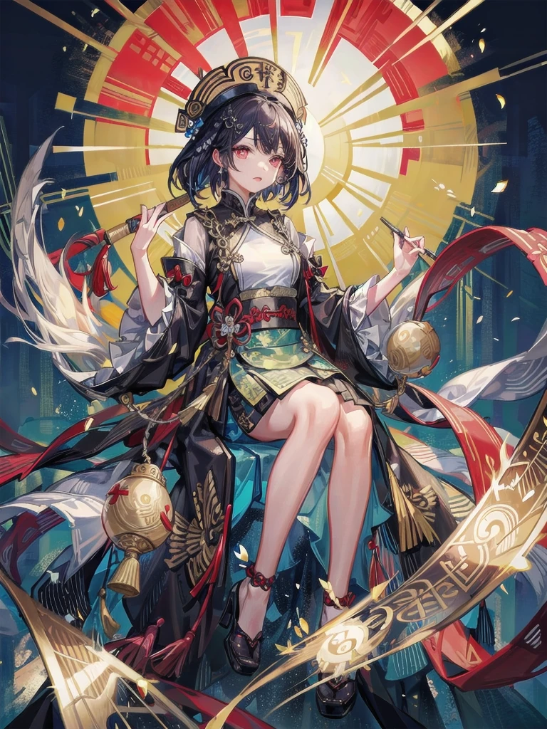 Highly detailed CG unit 8k wallpaper, masterpiece, High resolution, highest quality, highest quality real texture skin, Super Real, Digital Painting, Best image quality, 最High resolution, 8k, ((Highly detailed eyes and face)), 1girl, Beautiful eyes every detail, Full Body Shot, china clothes,