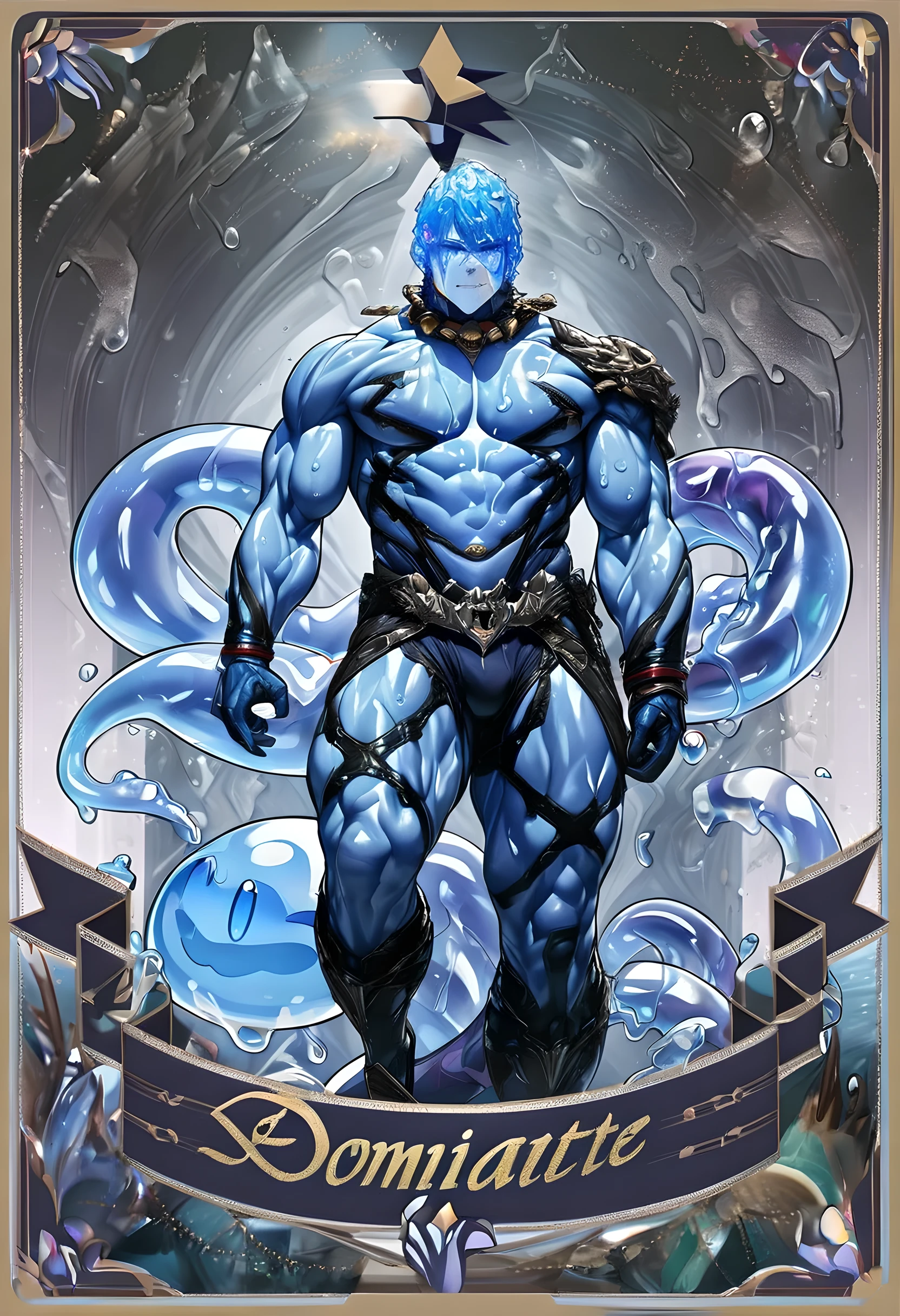 Top quality, Photorealistic, 16K, High Definition, Unity 16K wallpaper, high res, ultra sharp, masterpiece, ((masterpiece)), best quality, expressive eyes, perfect face, Super eyes, masterpiece, male, male slime body, slime male, (((natural light))) large slime, tentacle monster, plumped jelly pectorals, transparent skin, purple blushing, slimy skin, liquid slime male, ((alpha male)), dominate, Neon ((Blue skin Slime Body)) soaked, liquid, tendrils, light blue sticky slime, thighs, Slime covered slime body, ((slime tentacles)), in a river, male slime man, (((ruined cityscape))) slime bodybuilder, masculine, extreme collar, ((reflective skin)) ((glowing)) (((God Rays))), slimes, translucent skin, water drop, (((portrait)))