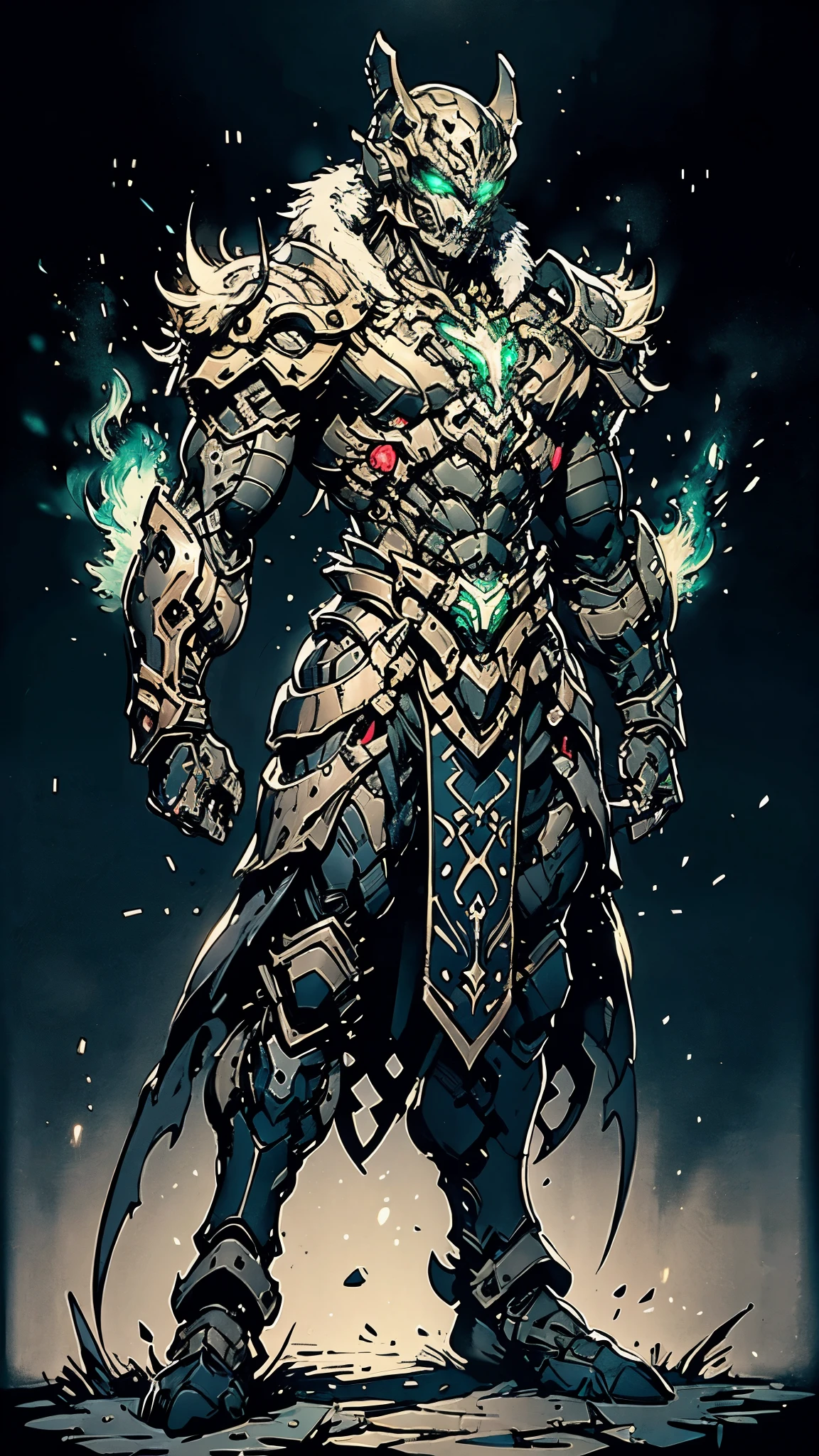 A man wearing a full-face helmet, a fantasy-style biotech armored combat suit, green eyes, (a composite layered chest armor), fully enclosed shoulder guards, matching arm and leg guards, the belt is adorned with fangs biting into orbs, (the color scheme is primarily black with red accents), the design balances heavy with agility, a high-tech bio-mecha armor, (Armor Concept Inspired by Wolf, stand on the top of a skyscraper in a futuristic sci-fi city), this character embodies a finely crafted fantasy-surreal style armored hero in anime style, exquisite and mature manga art style, (element, plasma, energy, the armor glows), ((male:1.5)), metallic, real texture material, dramatic, high definition, best quality, highres, ultra-detailed, ultra-fine painting, extremely delicate, professional, perfect body proportions, golden ratio, anatomically correct, symmetrical face, extremely detailed eyes and face, high quality eyes, creativity, RAW photo, UHD, 32k, Natural light, cinematic lighting, masterpiece-anatomy-perfect, masterpiece:1.5