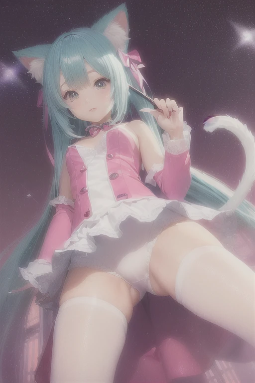 Close-up of a woman posing in a cat costume, Very Beautiful Anime Cat Girl, cute Anime cat girl, Charming cat girl, beautiful Anime cat girl, Pink pigtails and cyan eyes, Anime cat girl, Cat ears anime girl, Very beautiful cute cat girl, Cute 3D anime girl render, Anime cat girl in maid clothes
