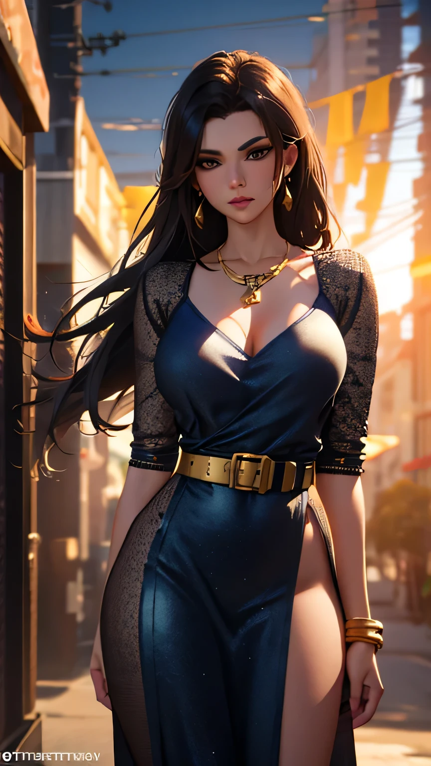 arafed woman in a blue lingerie with a gold belt and a necklace, 3 d render character art 8 k, trending on cgstation, chengwei pan on artstation, inspired by Lan Ying, 8k artgerm bokeh, 8k high quality detailed art, deviantart artstation cgscosiety, cgsociety 8k, cgsociety 8k