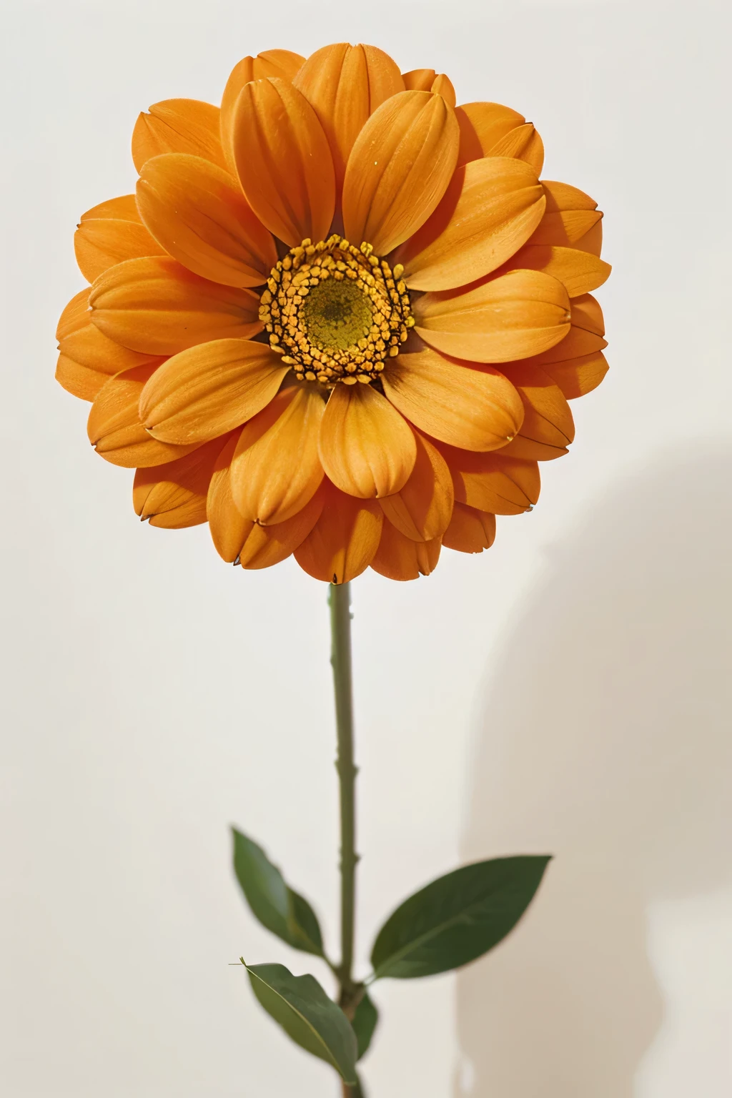 flower view from the sky, white background, orange, high quality