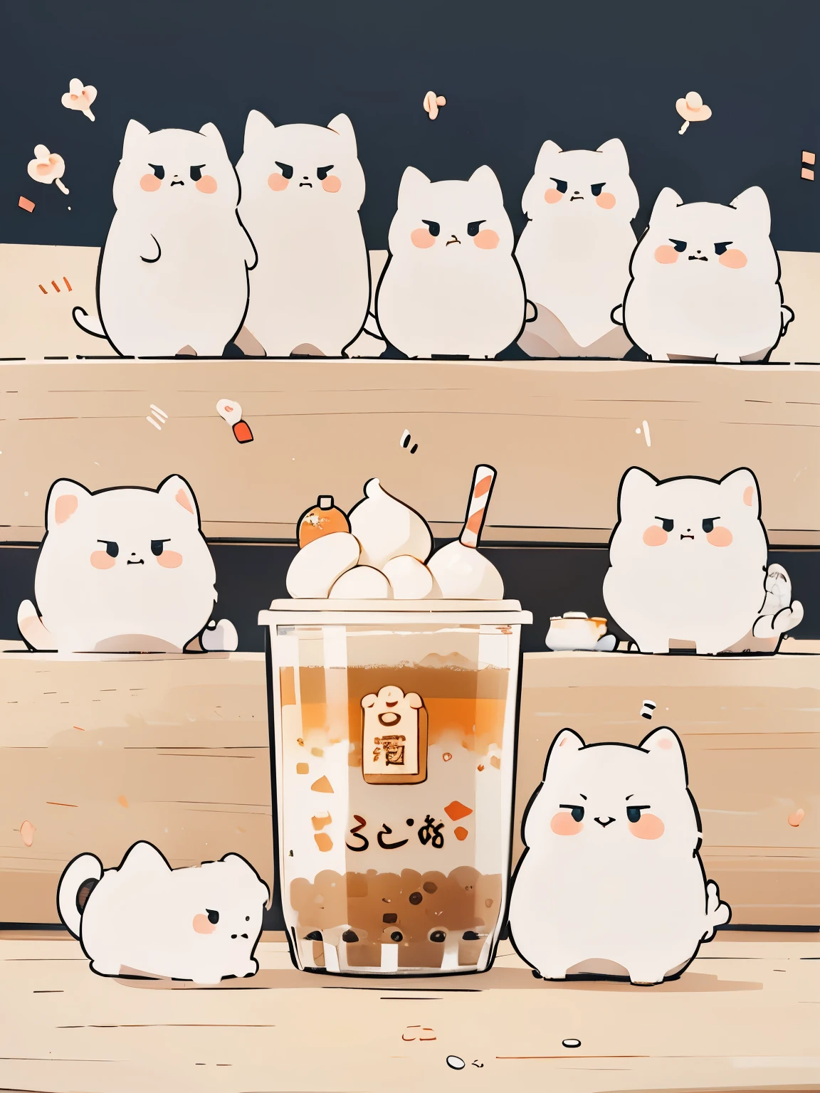 Masterpiece, best quality, 8k, cute pearl milk tea