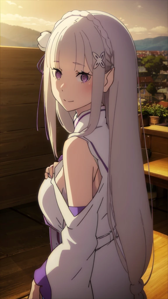 (masterpiece:1.3), (absurdres:1.3), (best quality:1.3), (ultra-detailed:1.3), 1girl, looking at viewer, upper body, smile, outdoors, kasumiface, halo, kimono, yukata, dynamic pose,