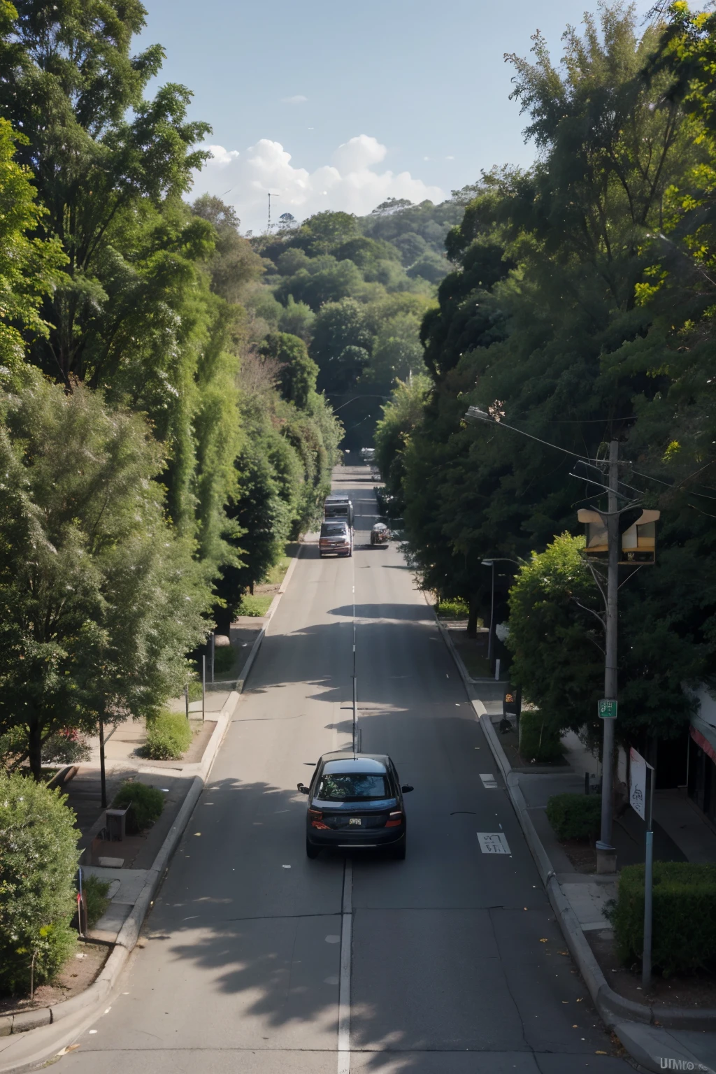 genera imagenes de una vista aerea, imagenes EXAGERADAS, de un barrio con MUCHOS ARBOLES por todas partes, mucha vegetacion, Muchos espacios publicos para las personas que viven y Muchos autos estacionados en cocheras de subsuelo