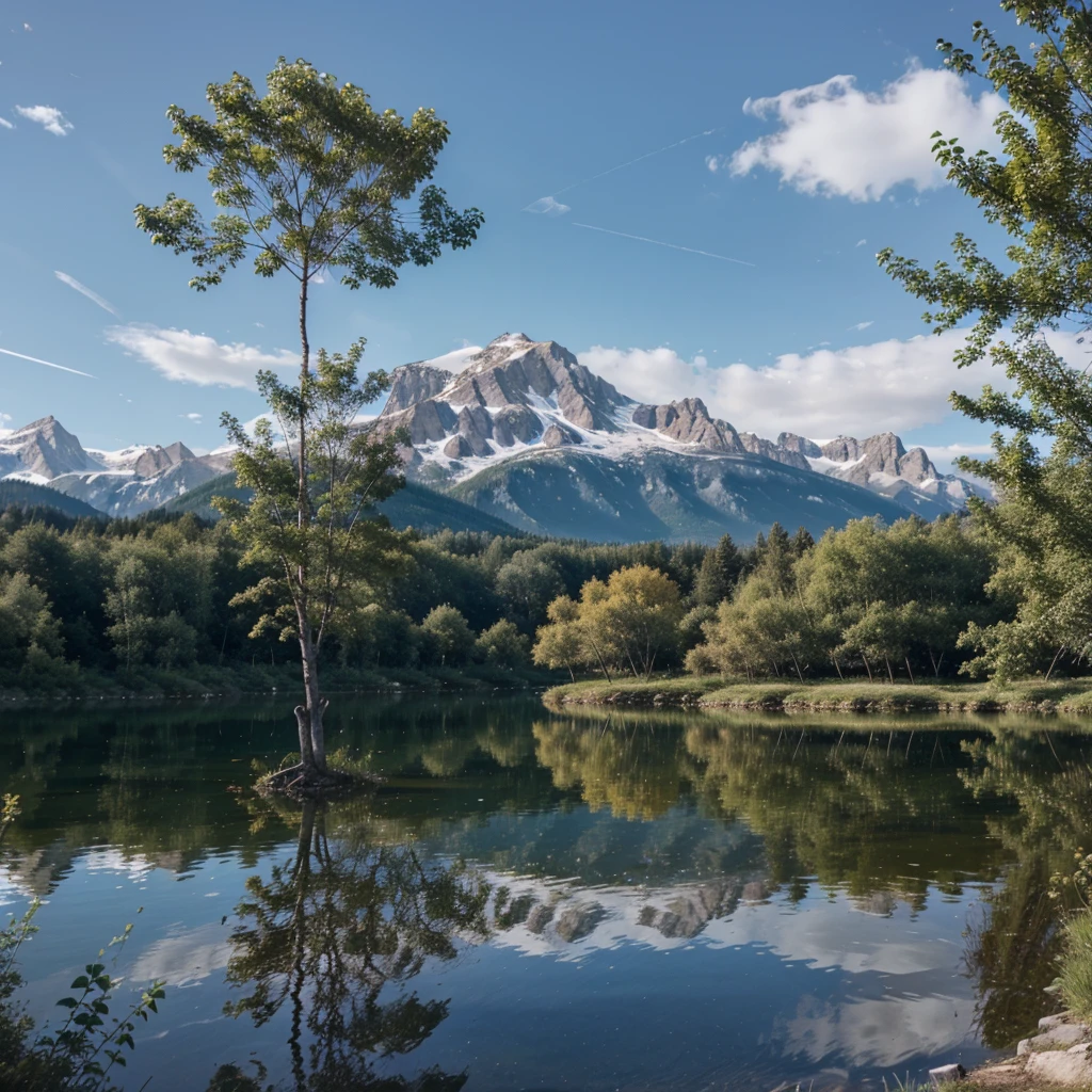 (better quality),(la nature)(montagne+arbre+Lac)