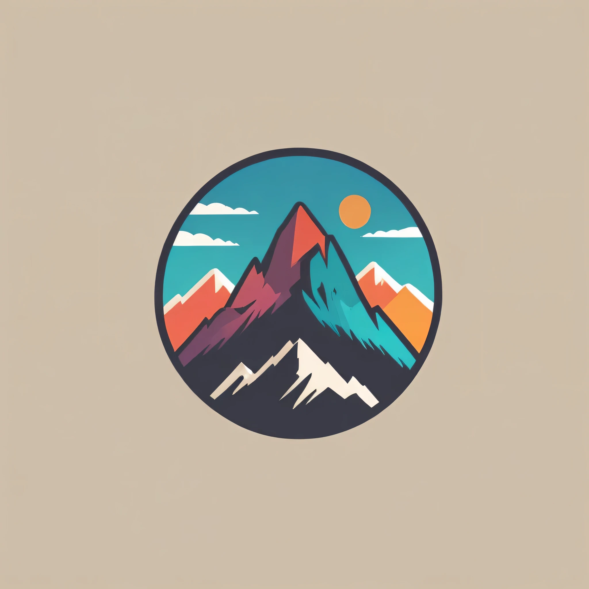 Logo of mountain, hike, modern, colorful, LogoRedAF,