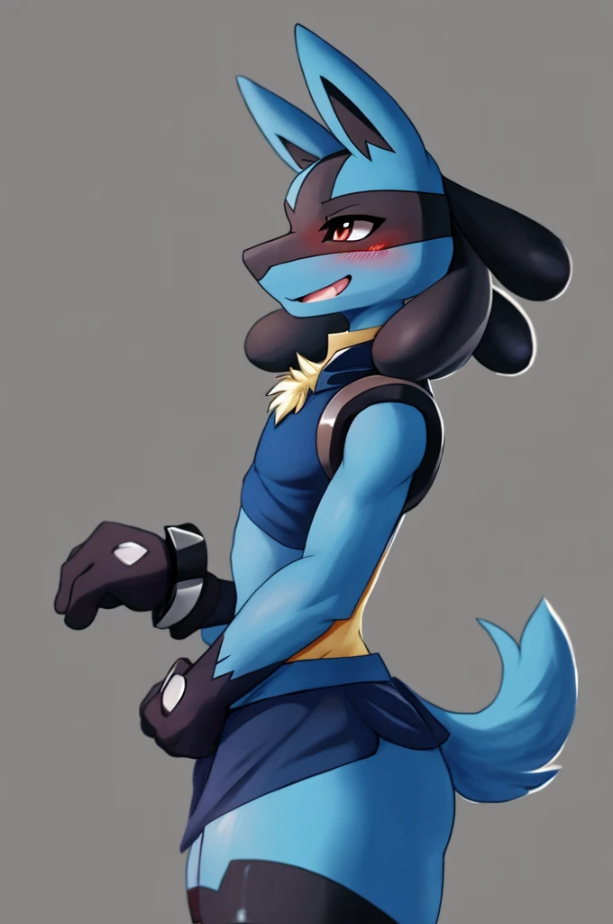 Femboy Lucario blushing