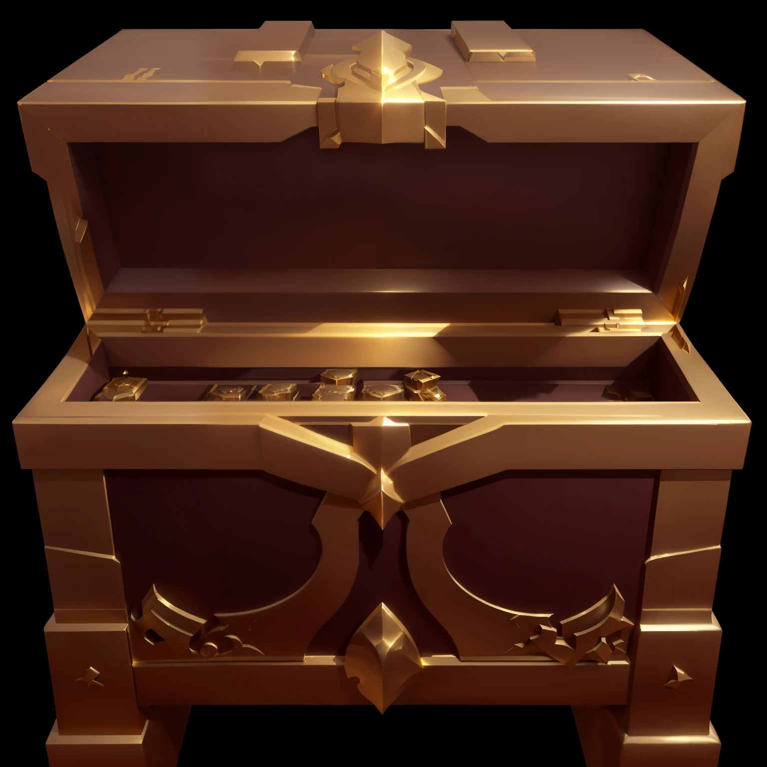 Open chests,Gorgeous chests,Beautiful silhouette,Golden chests,Metallic luster,Man-made production, Object Art, Hell Relics, League of Legends Inventory Items, Role Playing Game Items,