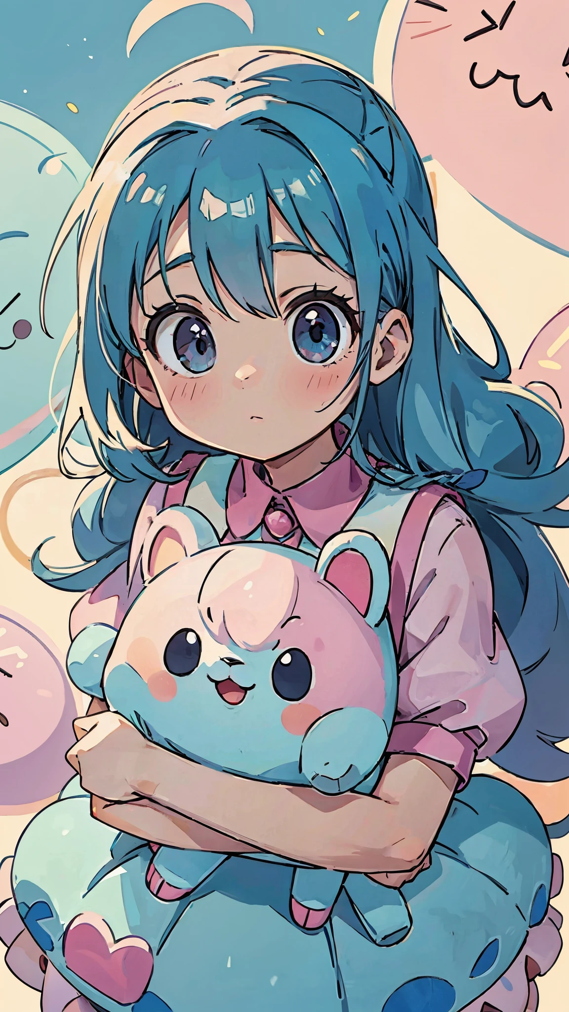 anime!! 90s kawaii anime! Pastel Plush Toy! Iridescent