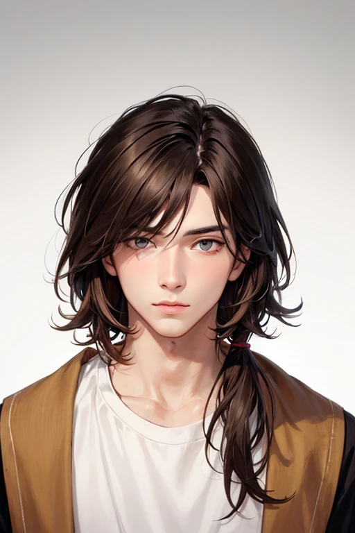 Closed up guy with brown hair