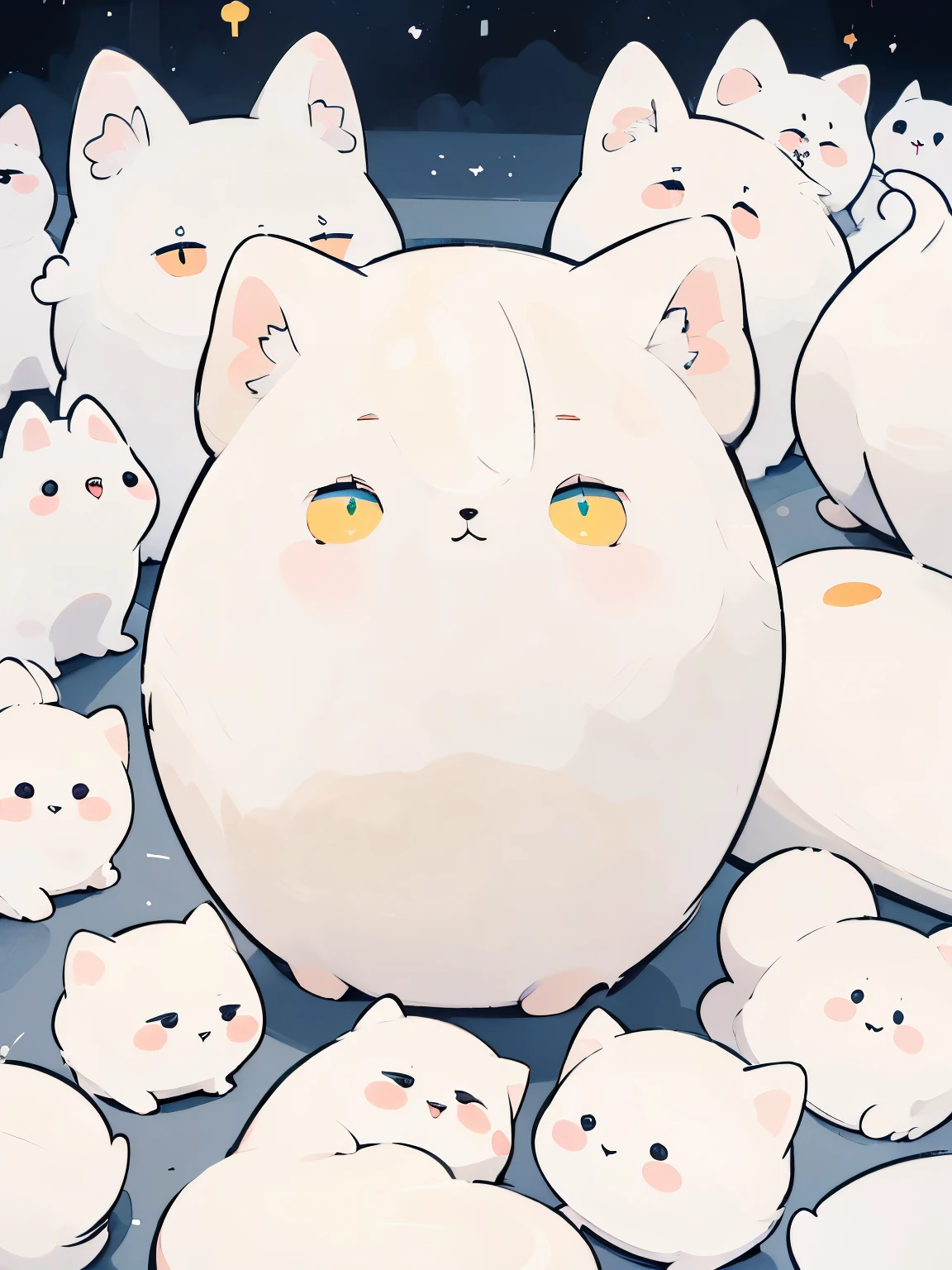 (8k, best quality, Masterpiece:1.2),(best quality:1.0), (very high:1.0), cute white cat