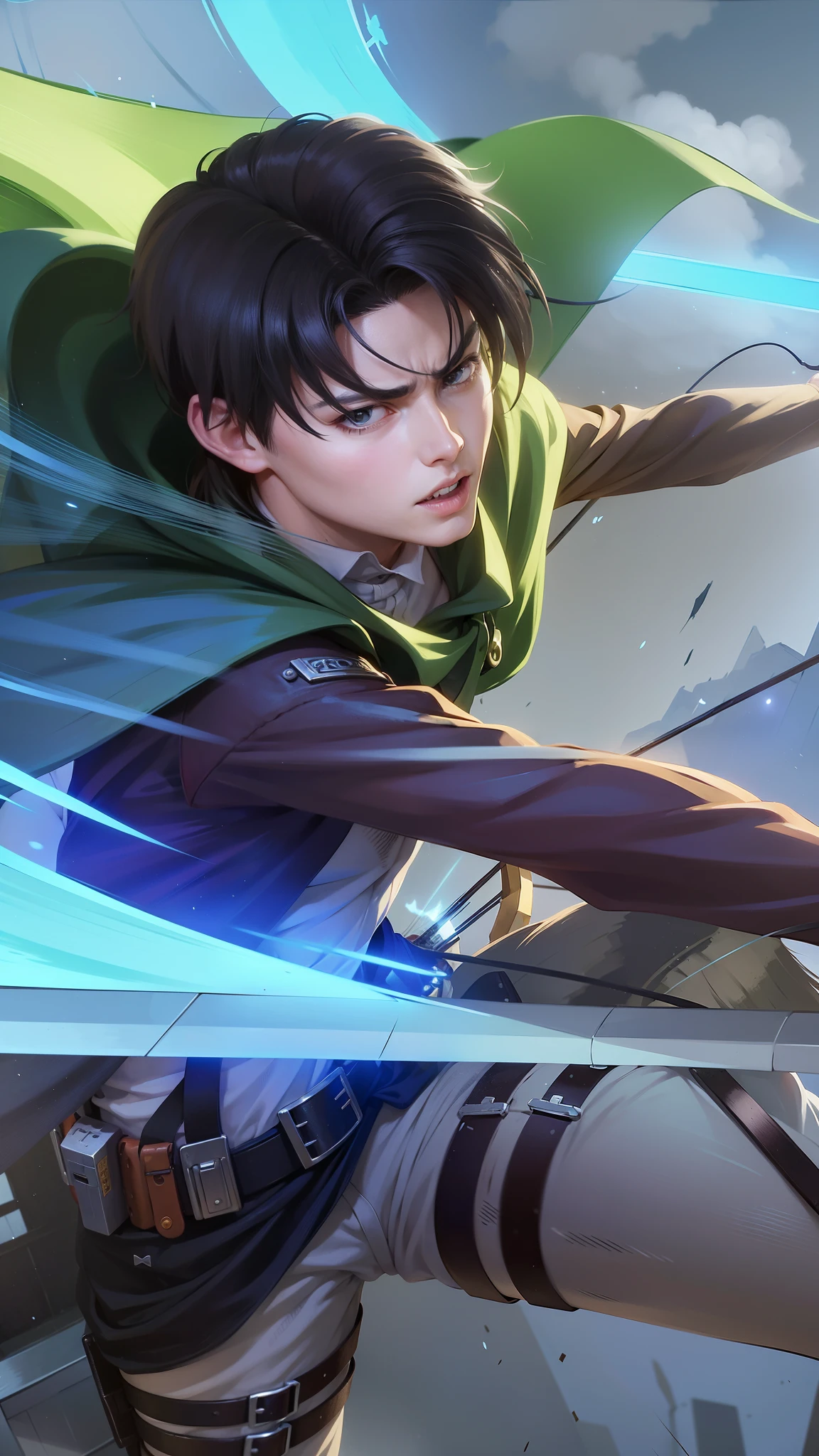 anime character with a bow and arrow in his hand, levi ackerman, (attack on titans anime), 4 k manga wallpaper, shingeki no kyojin, portrait of eren yeager, from attack on titan, attack on titan anime style, in attack on titan, snk, eren yeager, badass anime 8 k, attack on titan covert art