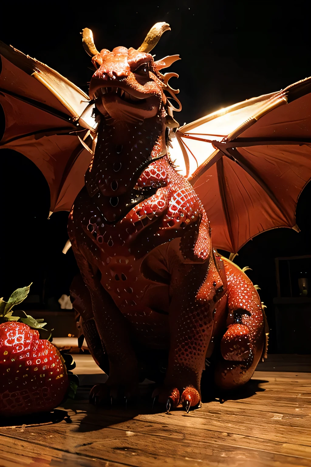 fire dragon big strawberry smoke