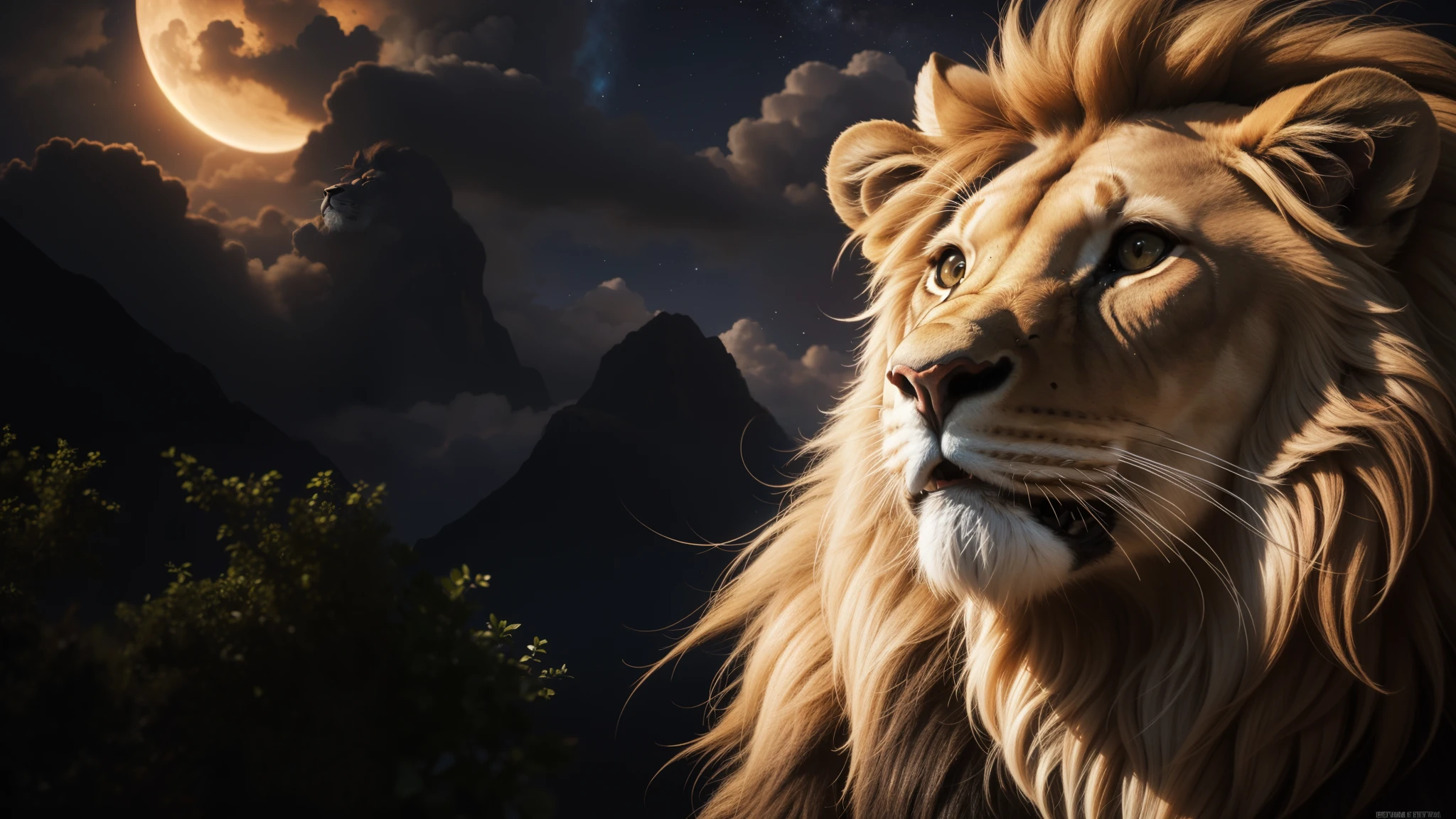 lion, Divine Lion, Majestic, Lindo, Fogo, Eletricidade, Thunders, Sky Thunders, Stars, Fotorrealista 6K, UltraHD Detalhada, Cores detalhadas 8K, lion Elegante, Sol, Estrelas, Raios, heavens, Divine Sky, tempestade, Towards the heavens, celestial, divino, Fotorrealista, Rendering, 4K, 8k, texturas detalhadas, sombras detalhadas, decente, cores detalhadas, Gods Sky, Detalhes UltraHD 16K, Texturas fotorrealistas 16K, Nitidez Detalhada 16K, Nitidez Detalhada, Cores detalhadas, Sombras realistas, Texturas Ultra realista, High Power, Natural Beleza, Cores Naturais, Contraste realista, Texturas Fotorrealistas, cores detalhadas, cores realistas, sombras detalhadas, Rosto Luminoso, Eletricidade, Rosto detalhado 4K, Ultra detalhado, contraste realista de 8k, nitidez detalhada, cores Ultra HD, elegante,