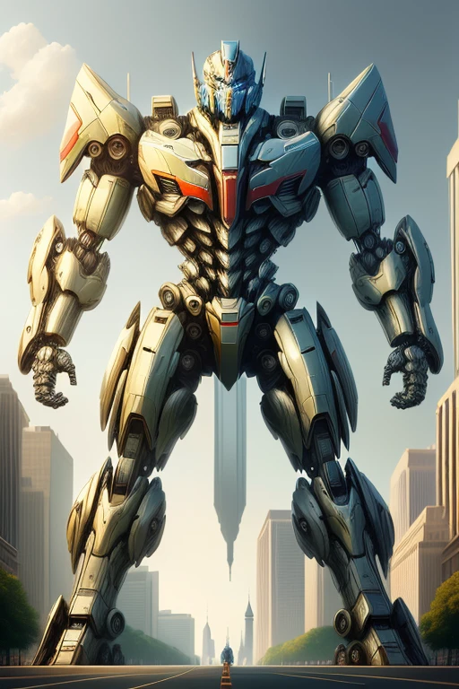 mirror glass，Mecha，The height of the giant，The background is Washington, D.C., USA
