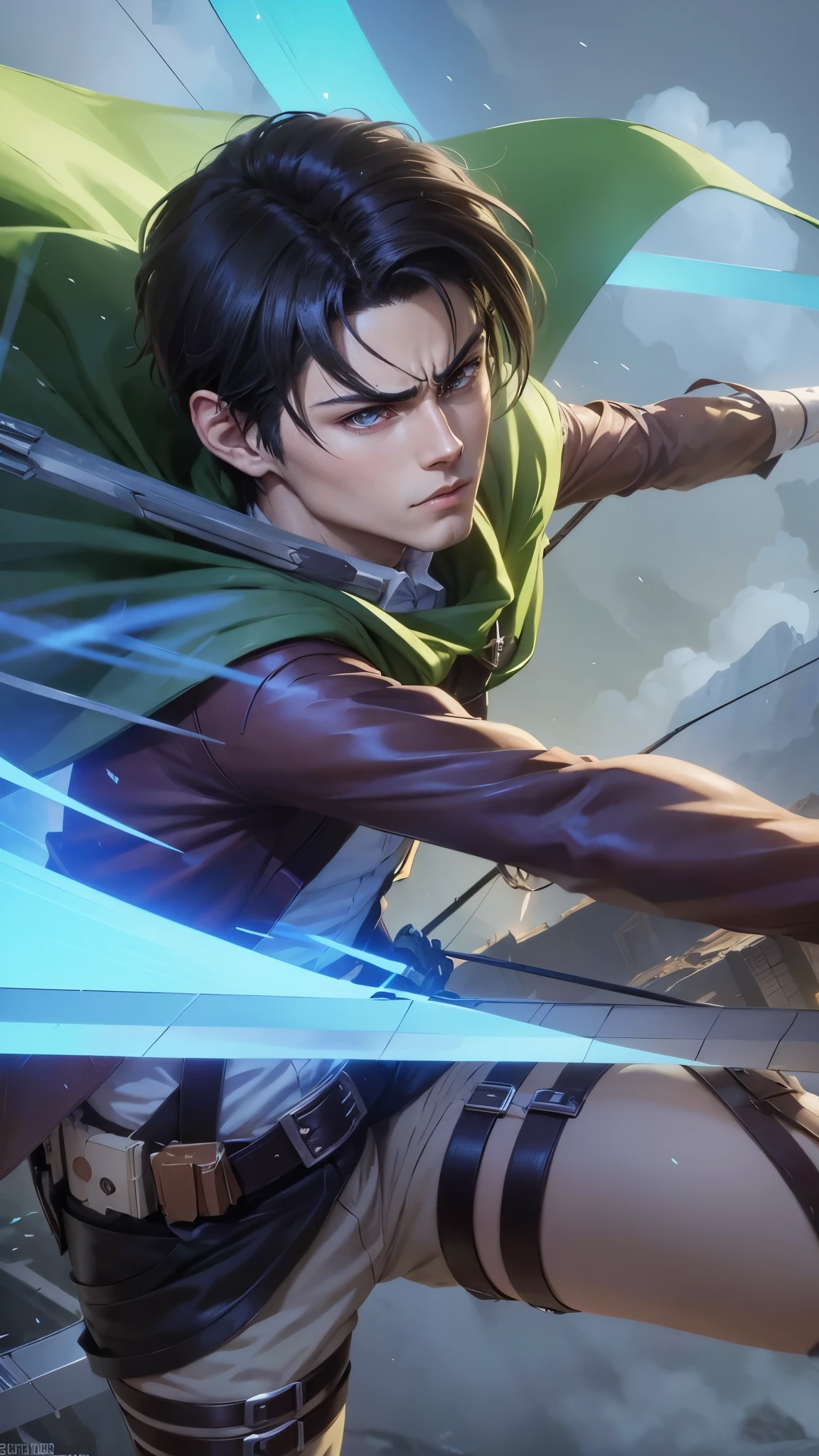 anime character with a bow and arrow in his hand, levi ackerman, (attack on titans anime), 4 k manga wallpaper, shingeki no kyojin, portrait of eren yeager, from attack on titan, attack on titan anime style, in attack on titan, snk, eren yeager, badass anime 8 k, attack on titan covert art