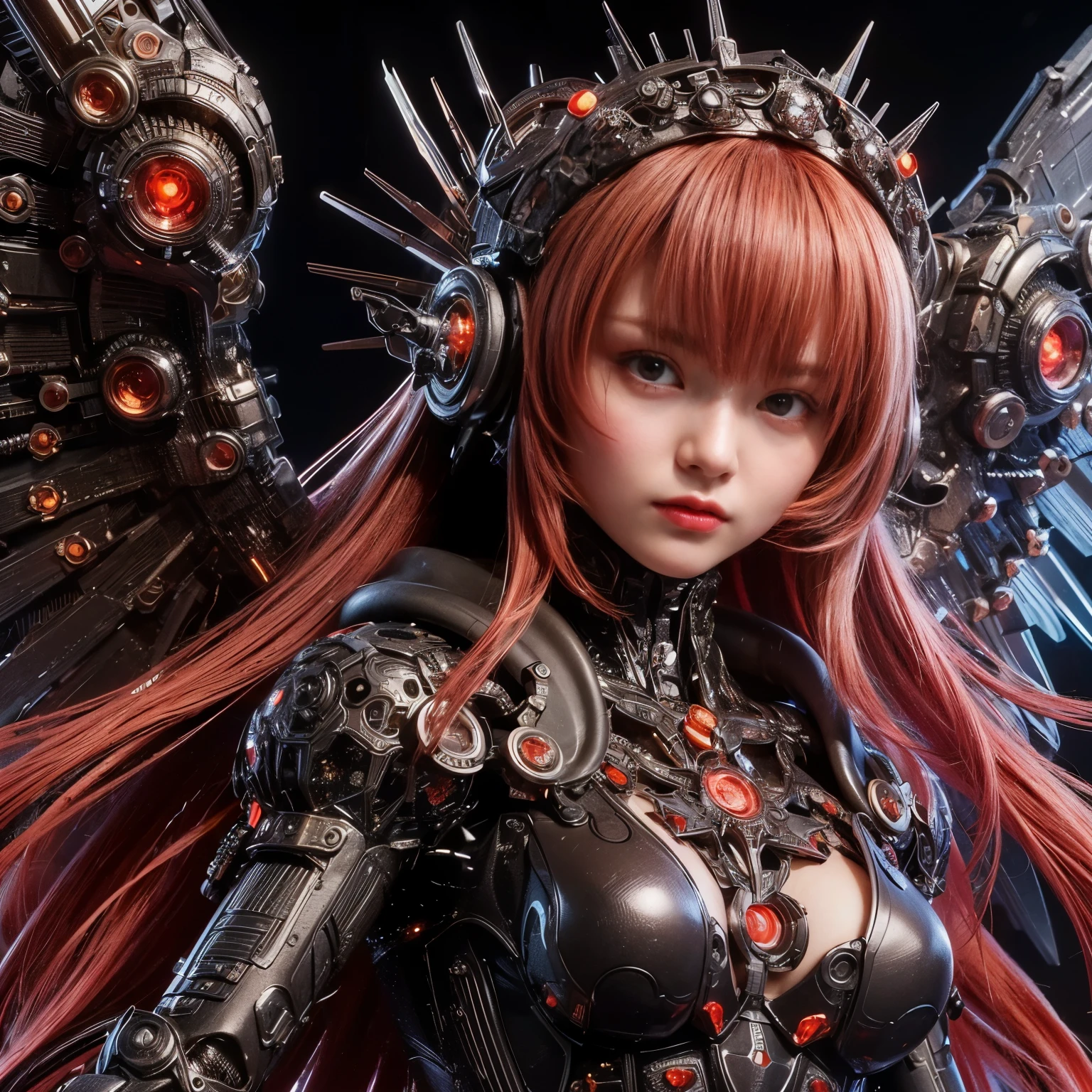 (Full Body Shot) , 1 Machine Angel ,Anatomically correct,Wing Rack Transparent Armor made of white clear plastic, Food:1.2, alone,Extremely intricate details、(Circular base:1.2), Cyberpunk Style, Dreamy sparkle, clean, Brown undertones, combat damage style:1.2,White transparent style ( clean background,Global Illumination, Ray Tracing, High resolution, Unreal Rendering,Streamlined Design, High detail, masterpiece, highest quality, Hyper HD, Cinema Lighting)