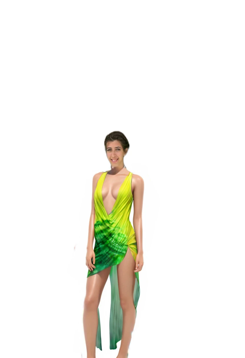 Hawaiian Waikiki Beach, sleeveless dress, ((Best quality, 8K, Masterpiece: 1.3))), Clear focus: 1.2, (Layer cut, big: 1.2), Beauty is in perfect form: 1.4, Skinny abdominal muscles: 1.2, Wet body: 1.5, Highly detailed face and skin texture, Eyes closed, Double eyelid, Messy hairstyle, Normal makeup,