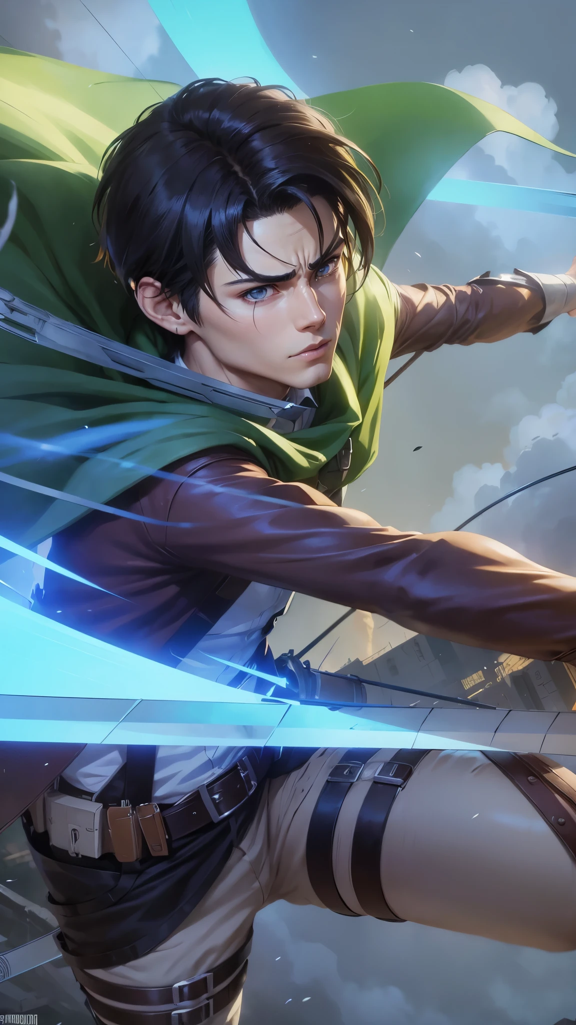 anime character with a bow and arrow in his hand, levi ackerman, (attack on titans anime), 4 k manga wallpaper, shingeki no kyojin, portrait of eren yeager, from attack on titan, attack on titan anime style, in attack on titan, snk, eren yeager, badass anime 8 k, attack on titan covert art