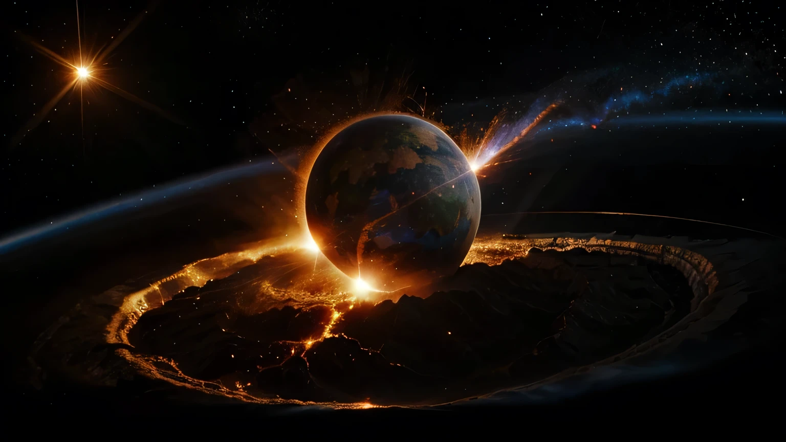 Planet earth explodes in a supernova