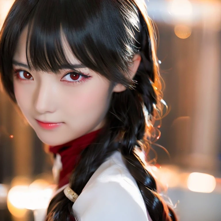 Live-action adaptation of anime, One woman photo, Portrait, Real women, Navy Hair, Red eyes, Red Eyes, Japanese