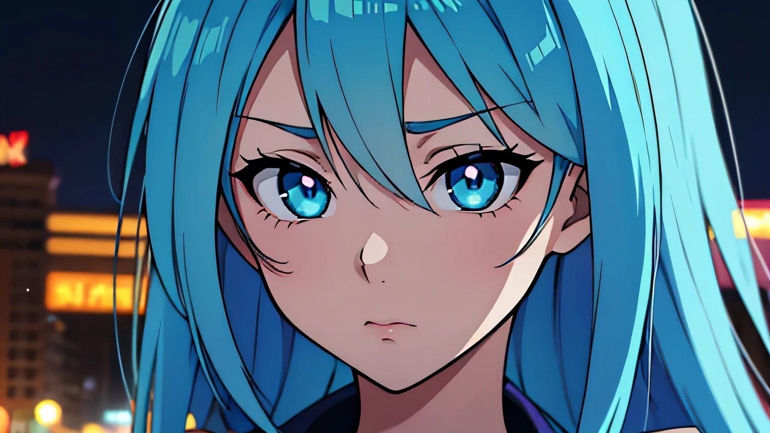 Blue haired and blue eyed anime girl in the city, Anime Style 4k, anime wallpaper 4k, anime wallpaper 4k, anime art wallpaper 4k, anime art wallpaper 4k, Anime Art Wallpapers 8K, 4k anime wallpaper, 4K Manga Wallpapers, Best Anime 4K Konachan Wallpaper, Ultra HD Anime Wallpaper, Turquoise hair anime girl,highest quality, skin texture, intricate details, (cinematic lighting), RAW photo, 8k ,high definition detail,