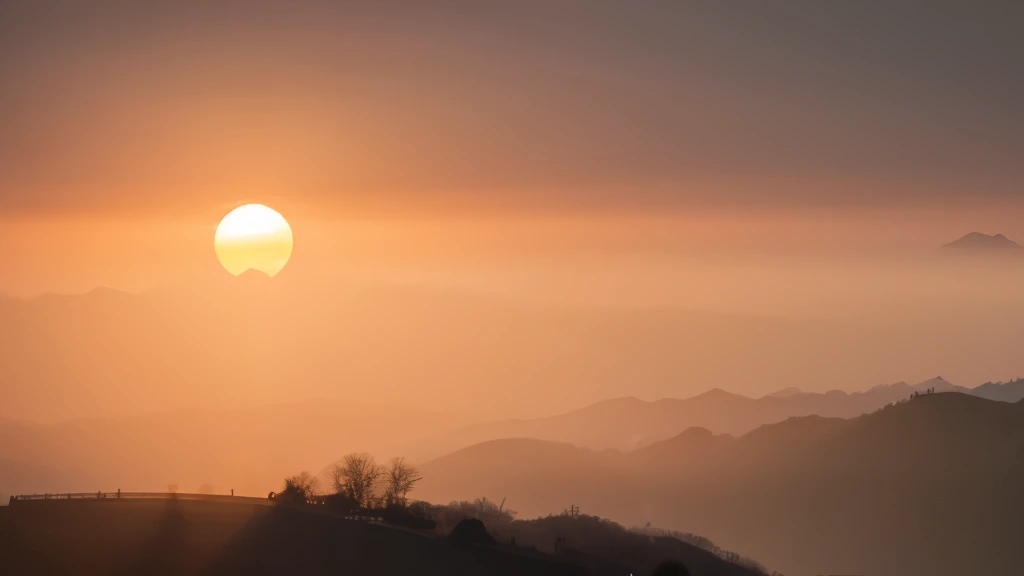 best quality,masterpiece,4K,Yangtze,Sunset,Beautiful light and shadow effects