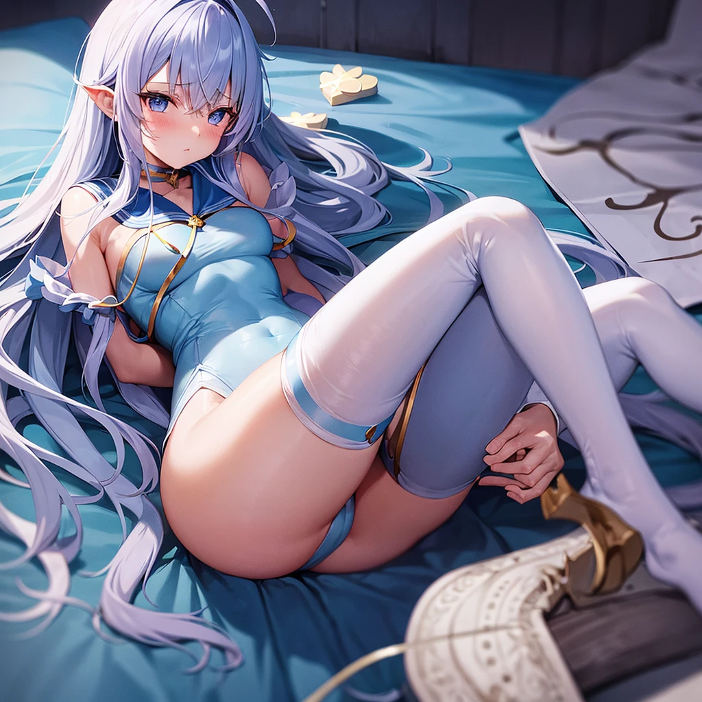 Light blue Long Hair Magical girl Sailor leotard beautiful girl thin Embarrassing blush Sex erotic Limb restraints rotor I'm cumming climax Nipples Pussy