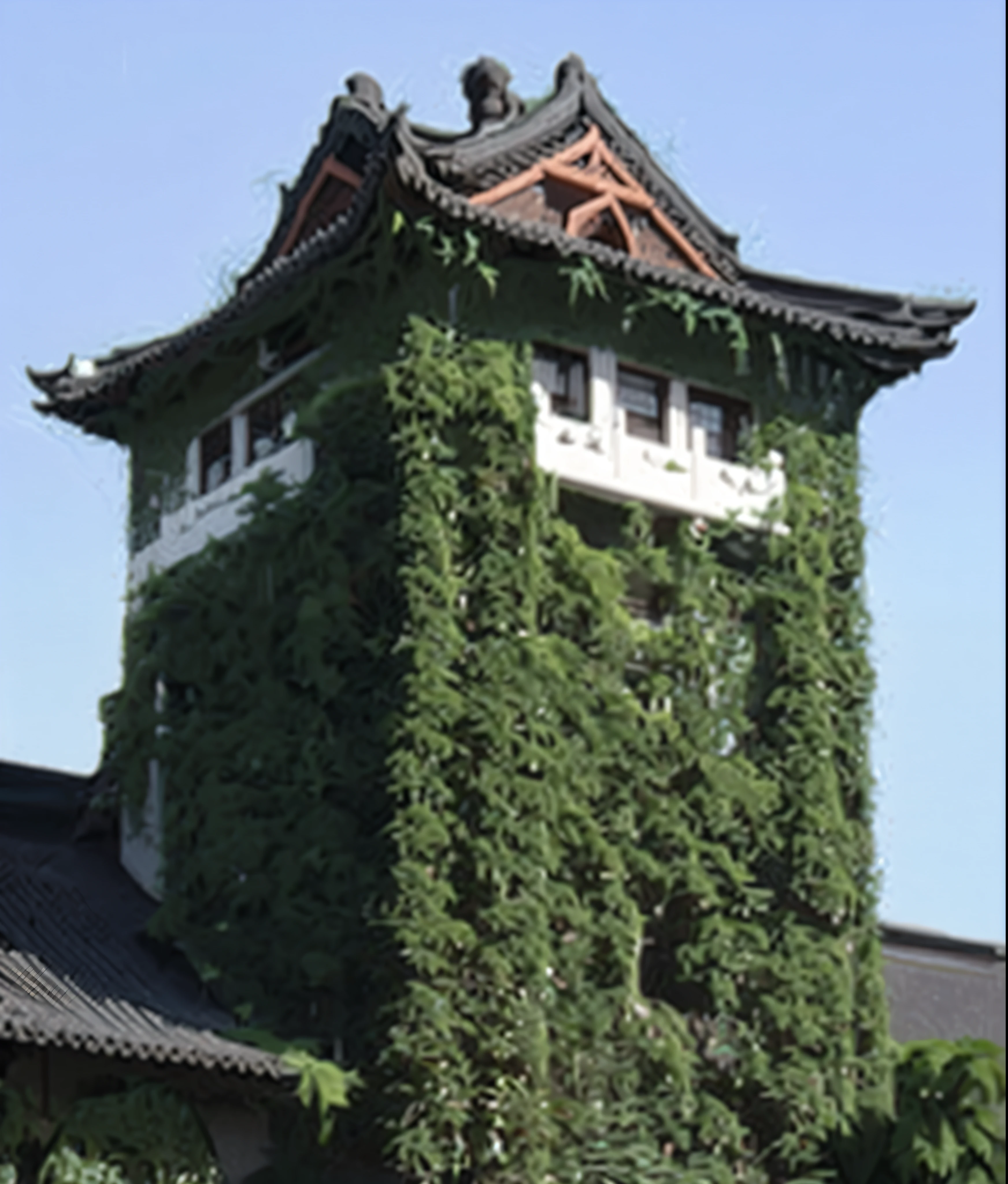 A stylized architectural image，Dark green background，The word &quot;Suzhou&quot; is placed in the center in white simplified calligraphy style，The Minimalists，A simplified modern building outline is shown on the left，Outline with white lines，The Minimalists