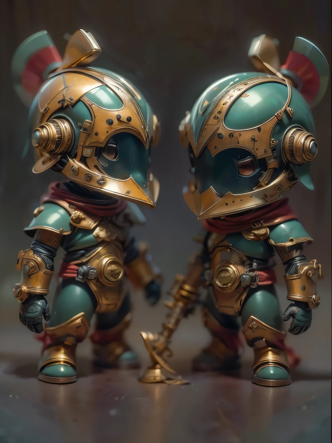 (Blind Box Toy Style:1.2), (Full Body Shot) , 1 cute metal barbarian ,Anatomically correct,Opaque helmet:1.2,Tainted Armor:1.3, alone,(Round Base:1.2),Brown and silver color scheme,dreamy Light, clean, Brown undertones, Combat damage patterns:1.2, ( clean background,Global Illumination, Ray Tracing, High Dynamic Range, Unreal Rendering,Streamlined Design, Attention to detail, masterpiece, highest quality, super high quality, Light)