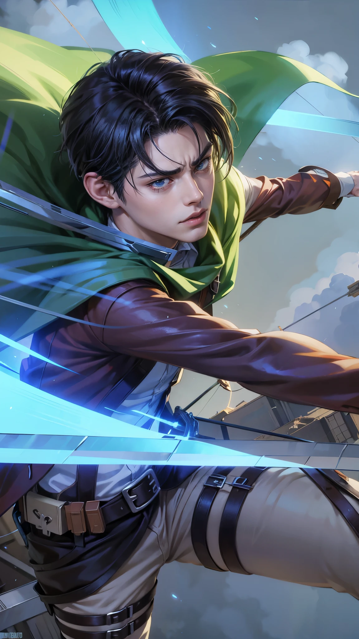 boy anime character with a bow and arrow in his hand, levi ackerman, (attack on titans anime), 4 k manga wallpaper, shingeki no kyojin, portrait of eren yeager, from attack on titan, attack on titan anime style, in attack on titan, snk, eren yeager, badass anime 8 k, attack on titan covert art
