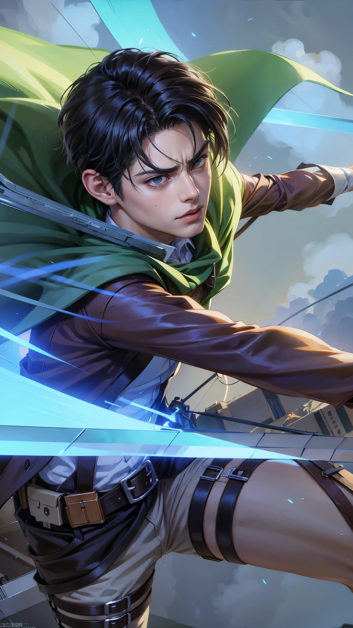 boy anime character with a bow and arrow in his hand, levi ackerman, (attack on ans anime), 4 k manga wallpaper, shingeki no kyojin, portrait of eren yeager, from attack on tit attack on titan me style, in attack on titan, sneren yeager, badass anime 8 k, attack on titan covertt
