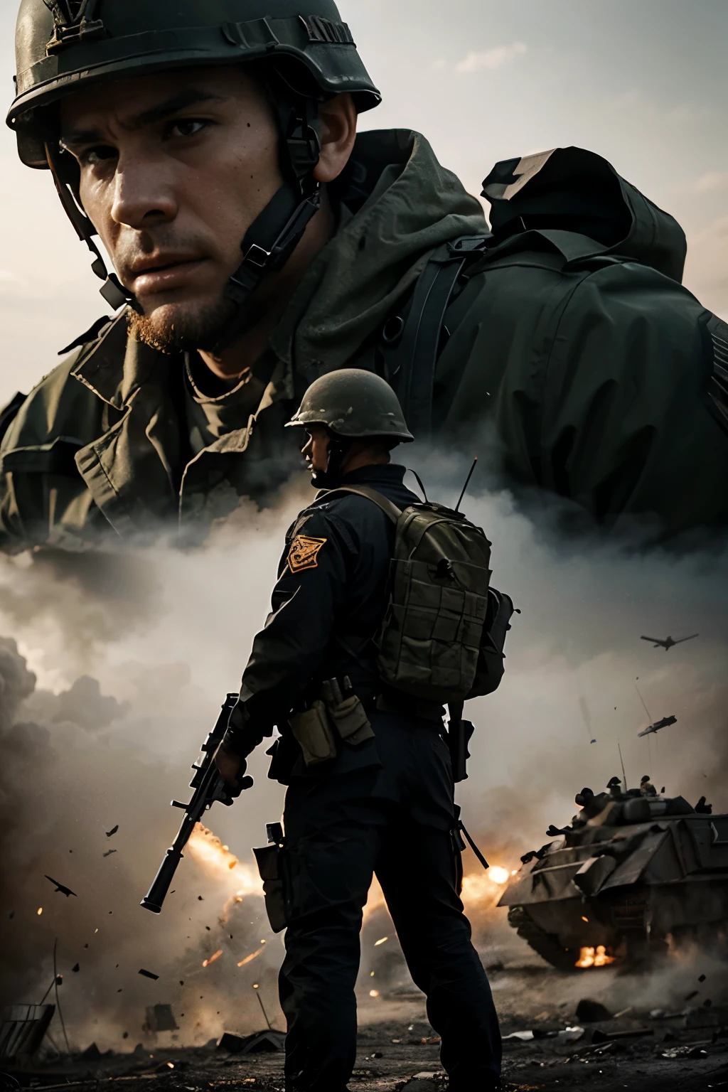 modern war battlefield background