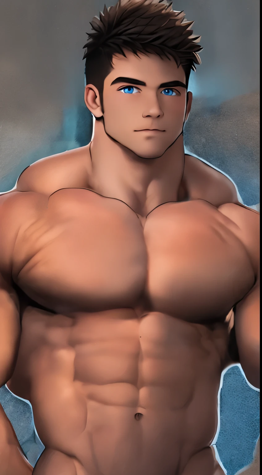 (masterpiece:1.2), (best quality:1.2)，Students from Japan，8k，大师的masterpiece，Great muscle lines，Very strong，penis，cock，dick，glans，Very small eyes，Love sports，Good at sports，（（Short luminous head）），（（buzzcut）），Very tanned，Dark skin，Single eyelid，muscular，thick penis，Full muscles，Chinese sports students，body hair，Very strong，Strong sexual desire，Baseball dick type，Thick penis，The penis is particularly large，Blue veins，Japan  high school students，（The style of Japanese cartoonist Teddy Bear），very handsome，Square line flat head