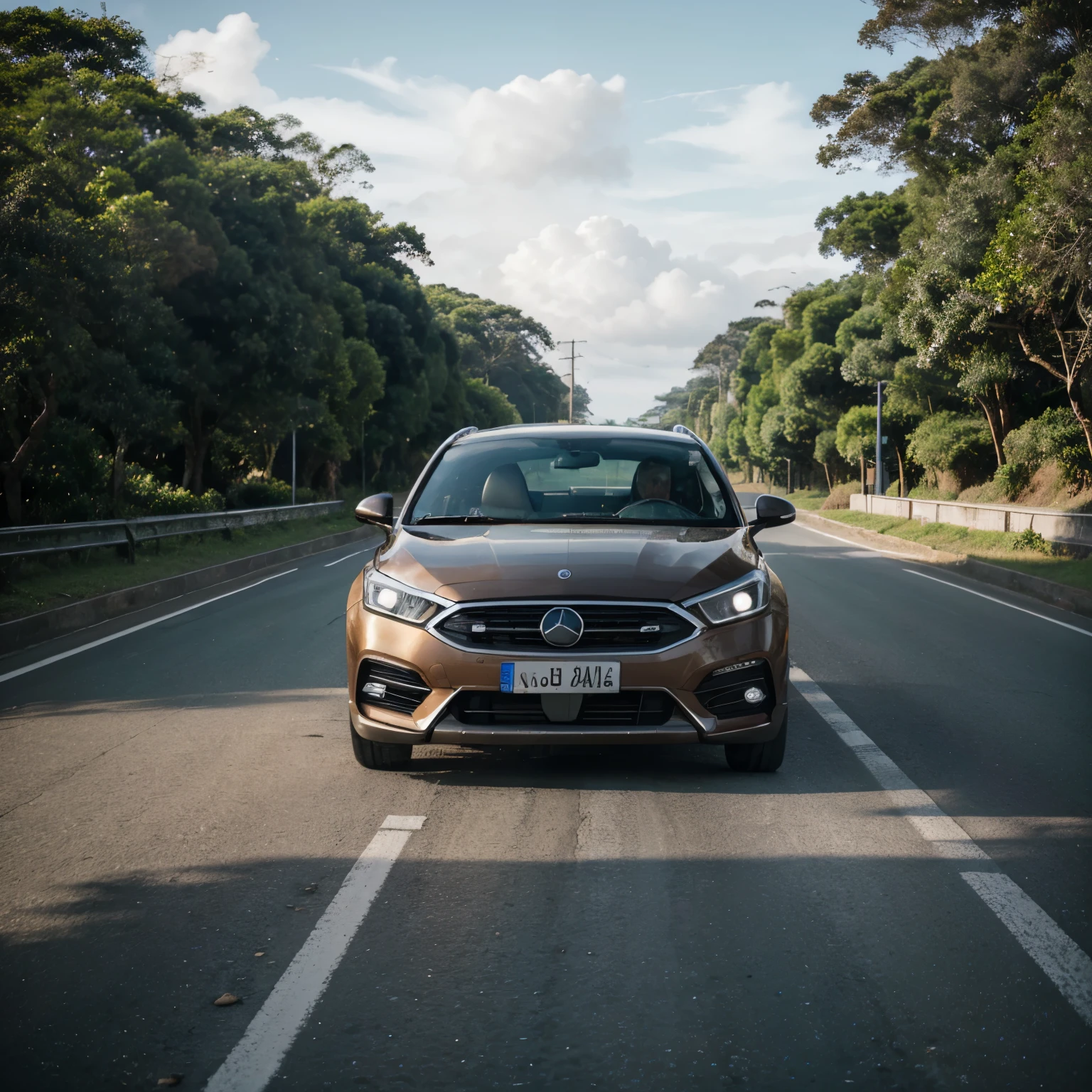melhor qualidade, altamente realista, relogio na metade com a outra metade sendo um turbo com um carro na frente e uma paisagem ao fundo