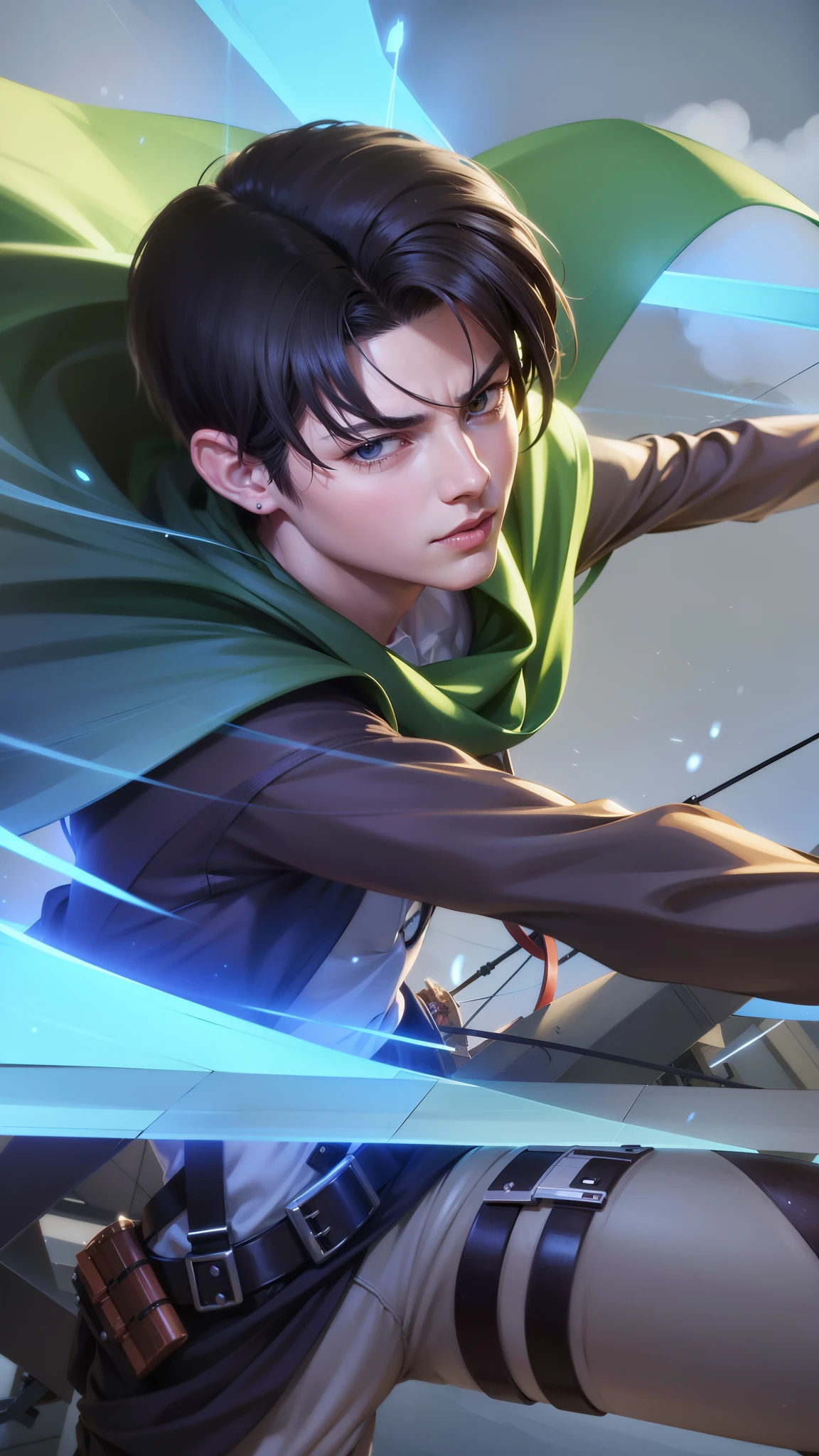anime character with a bow and arrow in his hand, levi ackerman, (attack on titans anime), 4 k manga wallpaper, shingeki no kyojin, portrait of eren yeager, from attack on titan, attack on titan anime style, in attack on titan, snk, eren yeager, badass anime 8 k, attack on titan covert art