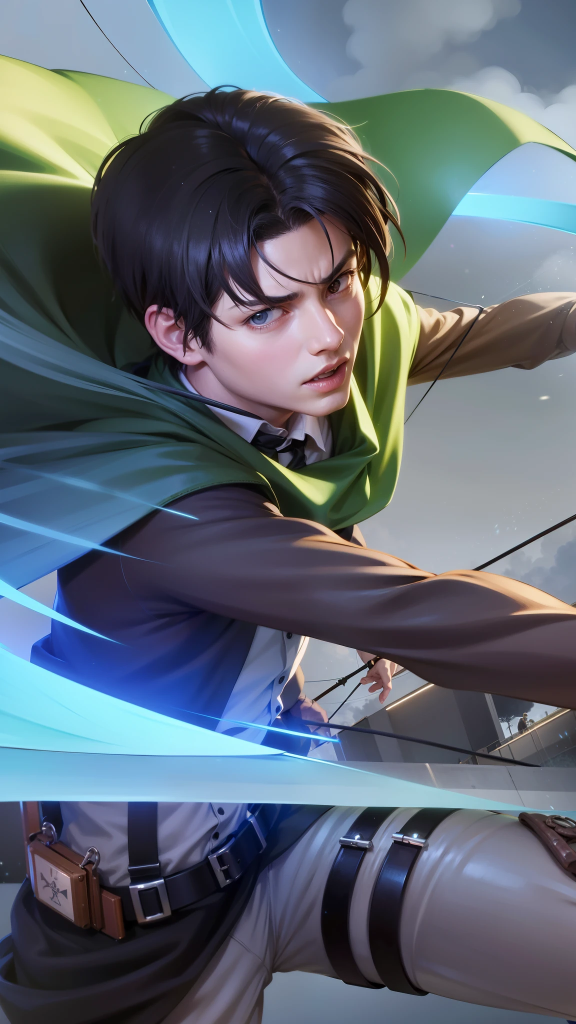 anime character with a bow and arrow in his hand, levi ackerman, (attack on titans anime), 4 k manga wallpaper, shingeki no kyojin, portrait of eren yeager, from attack on titan, attack on titan anime style, in attack on titan, snk, eren yeager, badass anime 8 k, attack on titan covert art