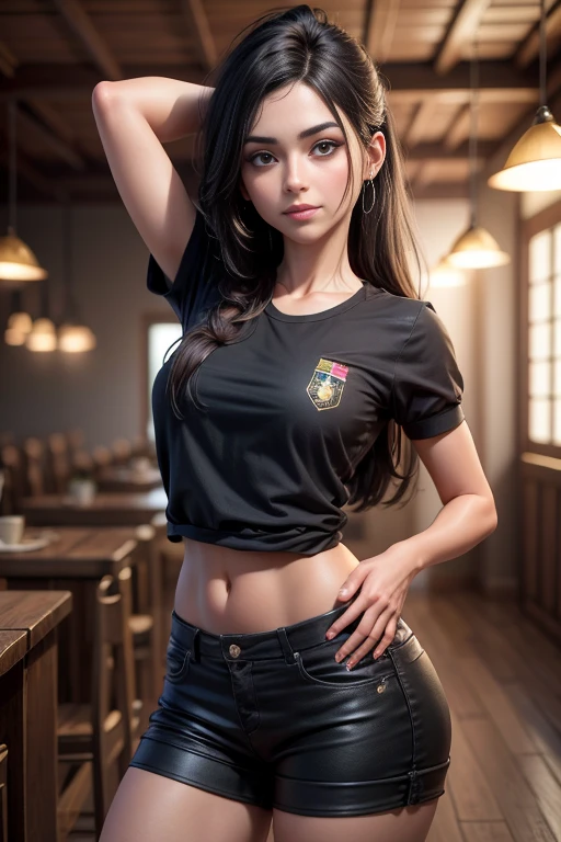 obra maestra, mejor calidad, trabajo de renderizado 3d, estilo 3DMM, de cerca, retrato, 3D, 1 chica, 1 chica, sola, hermosa, cuerpo perfecto, soldado arrodillado, de espaldas al espectador. (En el campo de batalla). Cansado. Cuerpo muy sucio, sucio con polvo, short cortos de mujer, con ropa rota, restos de ropa, sudor, cuerpo sudoroso, gotas de sudor, suelas sucias, pelo negro largo, pelo negro, realista, Tifa Lockhart, (small breasts, escote visible). Mostrando el Movimiento Scout.