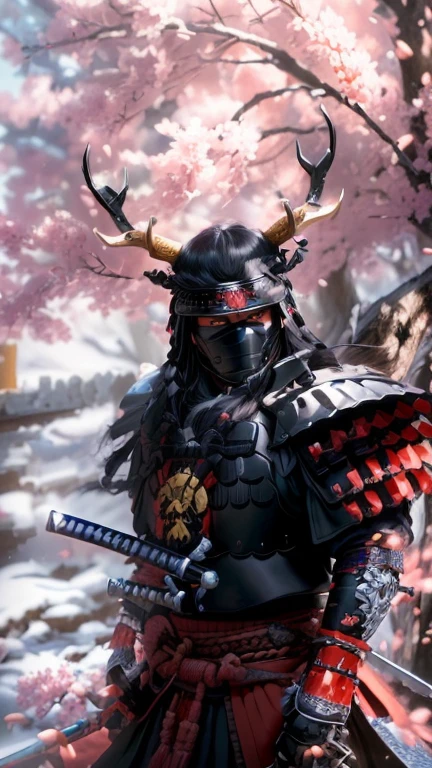 Close-up of a costumed person holding a sword, Redwood Forest themed armor, warriorの鎧, Black Cow Samurai, warriorの甲冑を着た, Samurai costume, Japanese Warrior, Knotted Armor and Joints, Samurai Style, Works inspired by Kano Hogai, warrior, moon bull samurai, As a samurai, japanese samurai, ghost of tsushima