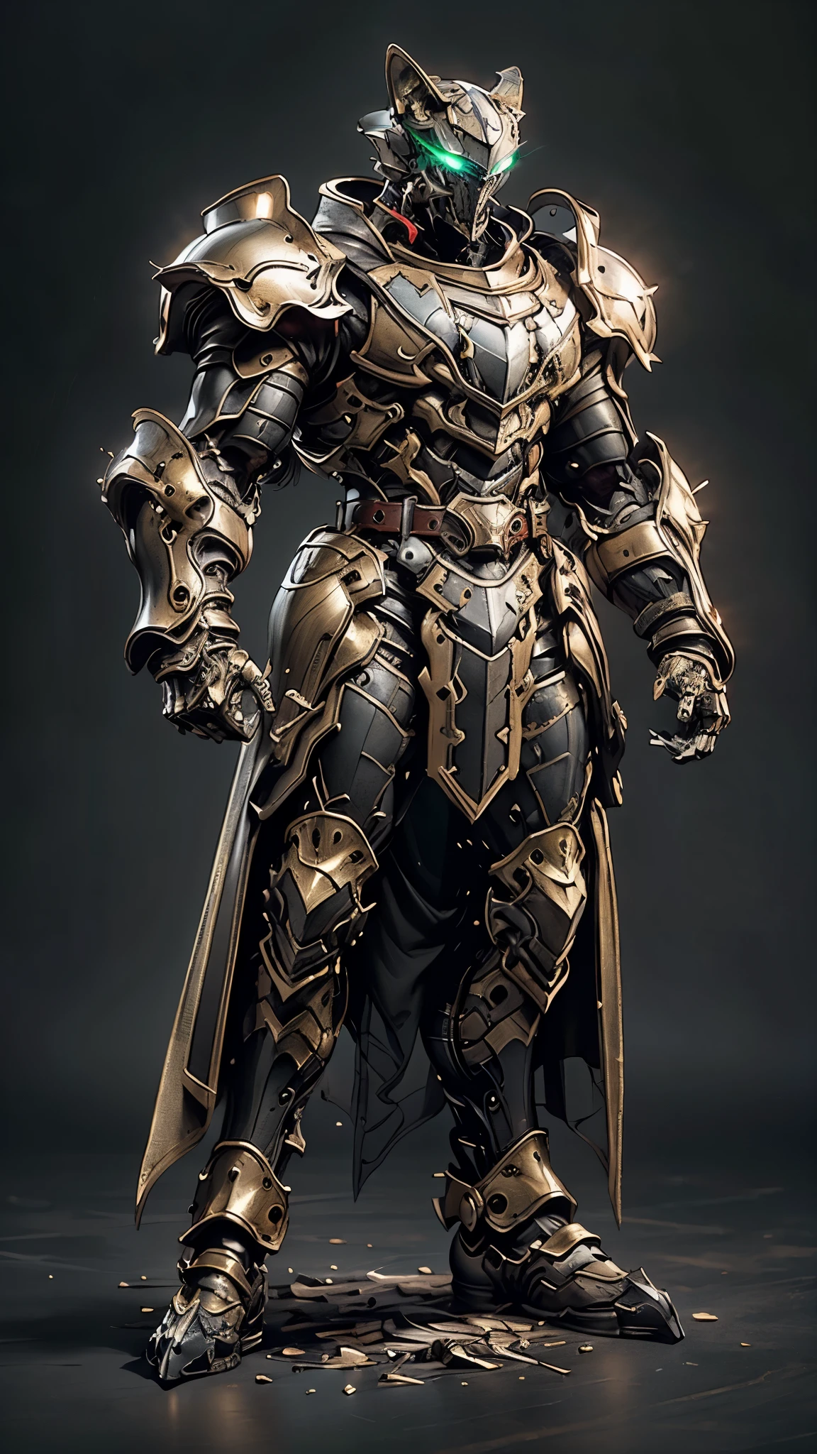 A man wearing a full-face helmet, a fantasy-style biotech armored combat suit, green eyes, (a composite layered chest armor), fully enclosed shoulder guards, matching arm and leg guards, the belt is adorned with fangs biting into gem, (the color scheme is primarily black with red accents), the design balances heavy with agility, a high-tech bio-mecha armor, (Armor Concept Inspired by Wolf, stand on the top of a skyscraper in a futuristic sci-fi city), this character embodies a finely crafted fantasy-surreal style armored hero in anime style, exquisite and mature manga art style, (element, plasma, energy, the armor glows), ((male:1.5)), metallic, real texture material, dramatic, high definition, best quality, highres, ultra-detailed, ultra-fine painting, extremely delicate, professional, perfect body proportions, golden ratio, anatomically correct, symmetrical face, extremely detailed eyes and face, high quality eyes, creativity, RAW photo, UHD, 32k, Natural light, cinematic lighting, masterpiece-anatomy-perfect, masterpiece:1.5