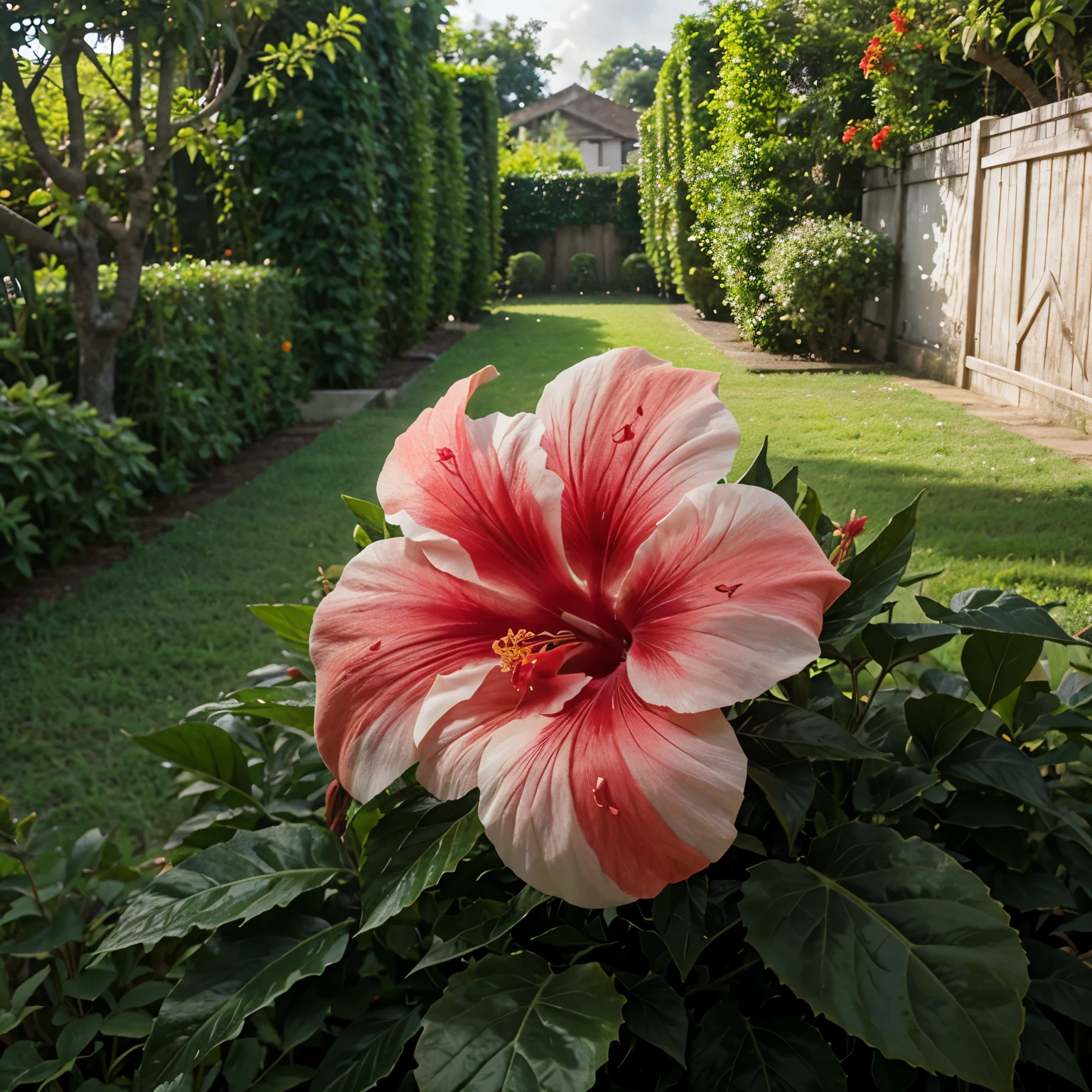 Animation of the Hibiscus flower in the garden