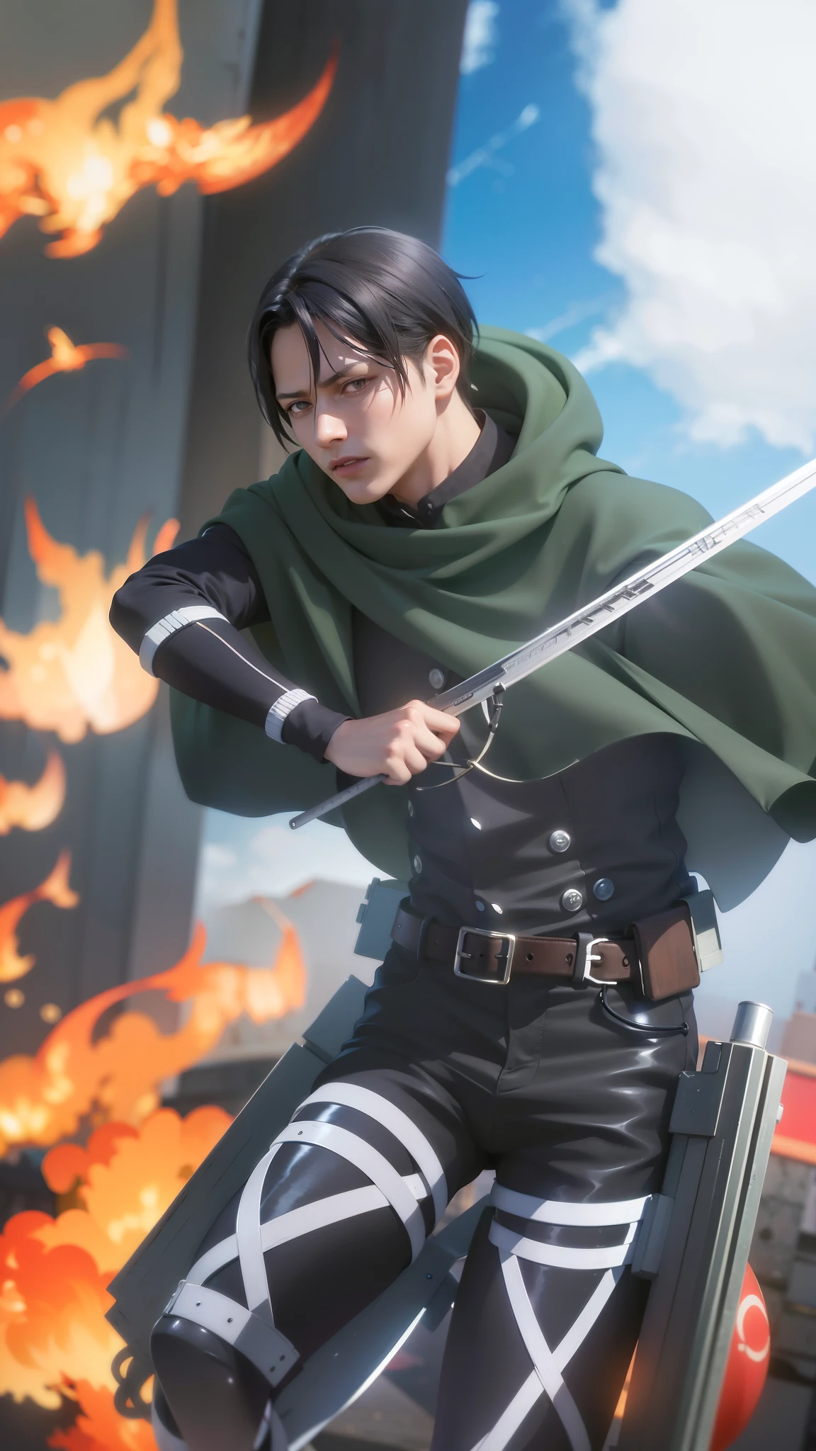 anime character with a bow and arrow in his hand, levi ackerman, (attack on titans anime), 4 k manga wallpaper, shingeki no kyojin, portrait of eren yeager, from attack on titan, attack on titan anime style, in attack on titan, snk, eren yeager, badass anime 8 k, attack on titan covert art