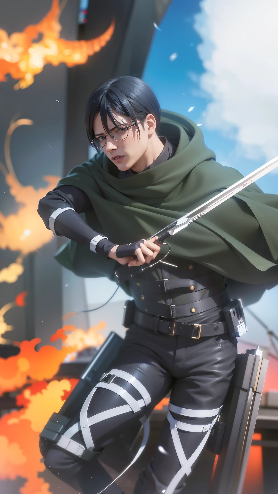 anime character with a bow and arrow in his hand, levi ackerman, (attack on titans anime), 4 k manga wallpaper, shingeki no kyojin, portrait of eren yeager, from attack on titan, attack on titan anime style, in attack on titan, snk, eren yeager, badass anime 8 k, attack on titan covert art